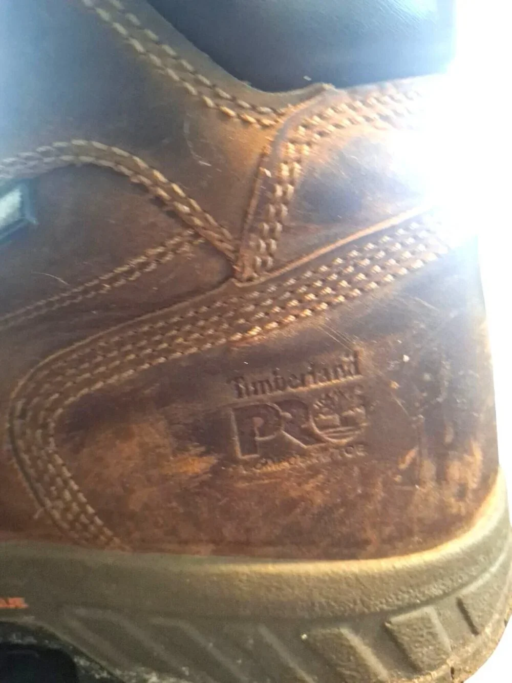 Timberland Pro Mens Brown Leather Waterproof Steel Toe Work Boots Size 12W*SH8